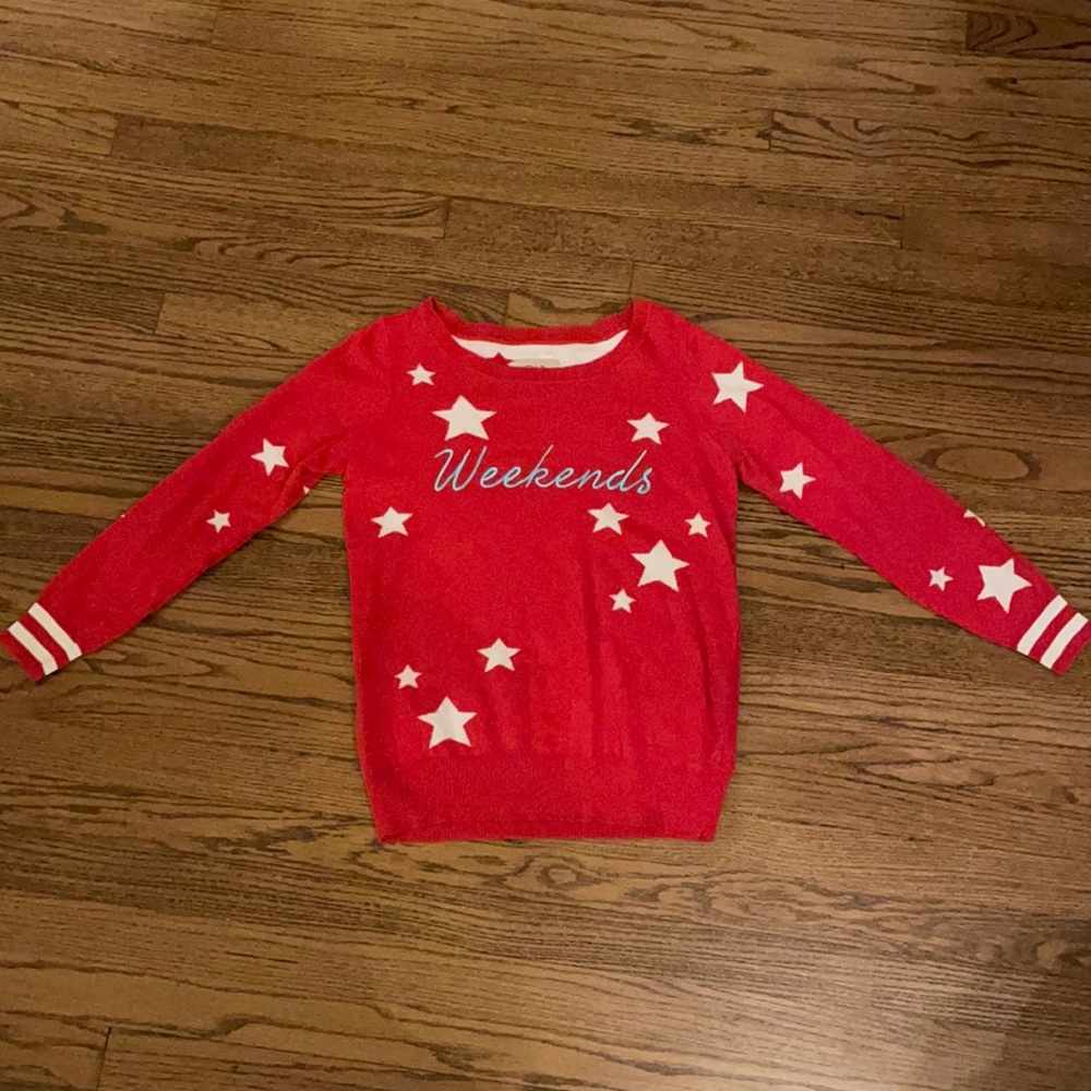 Chaser Star “Weekends” Red Pullover - image 1